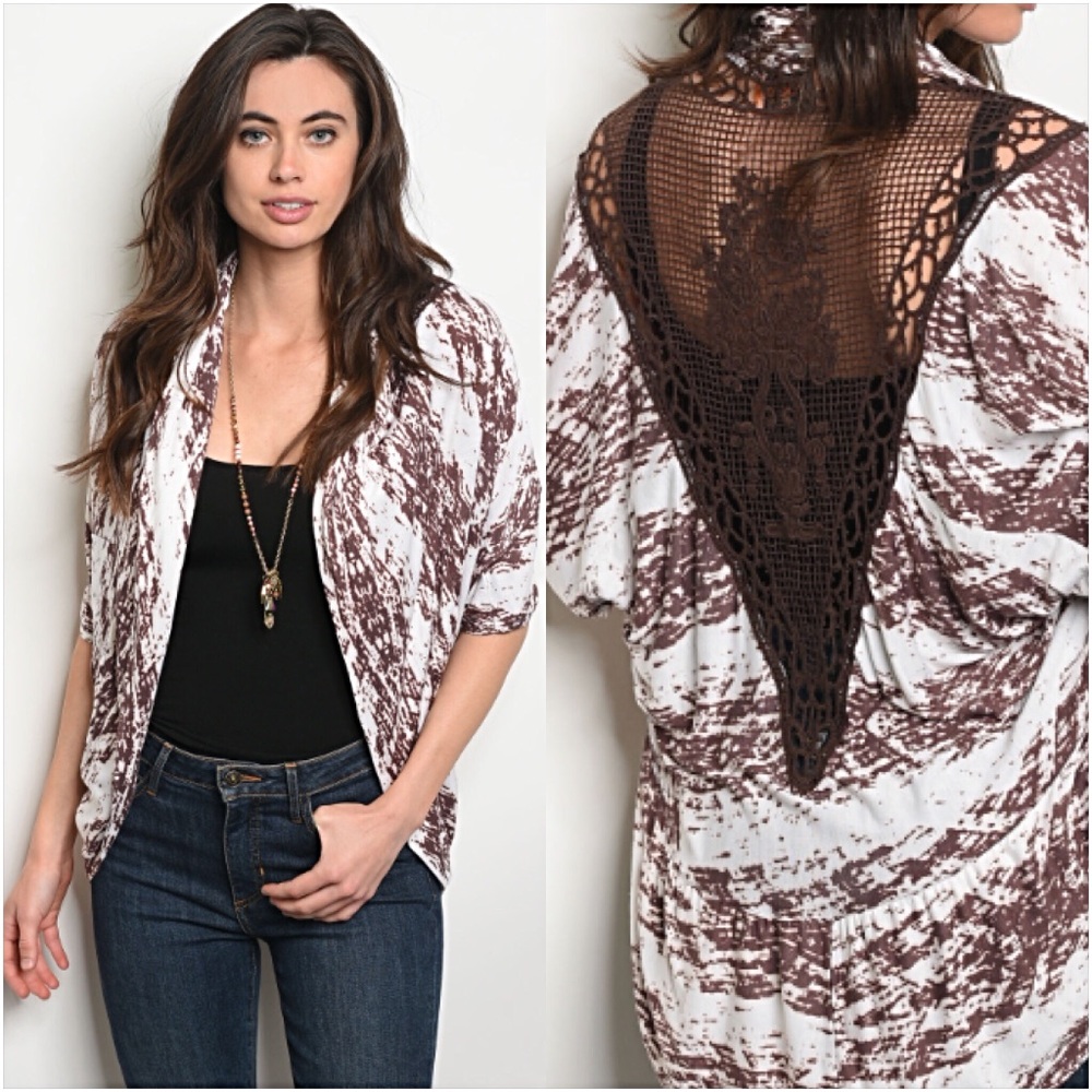 Flirty Lace Back Cardigan Sweater XS - Picture 3 of 6